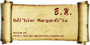 Böhler Margaréta névjegykártya